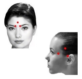 The point on the head from headaches - on the face and виске